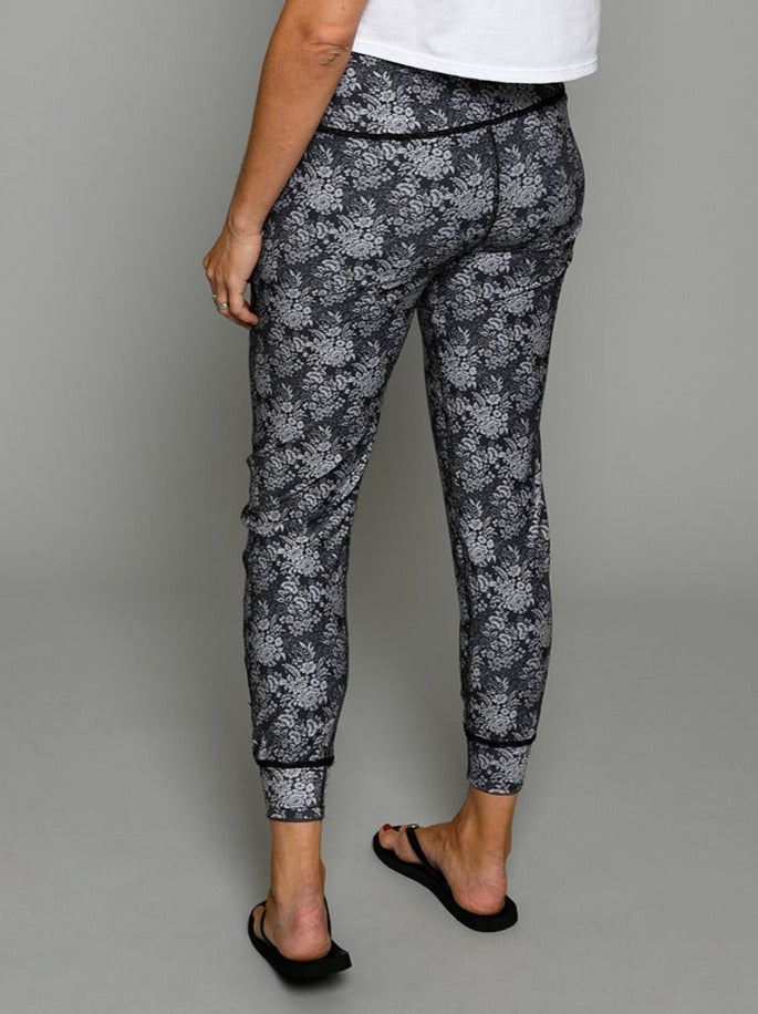 Evans Grey Floral Print Joggers